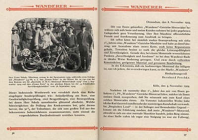 Wanderer Motorrad Erfolge u. Anerkennungen 12.1924