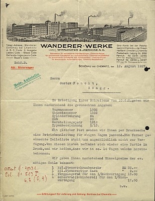 Wanderer Brief 4.1927