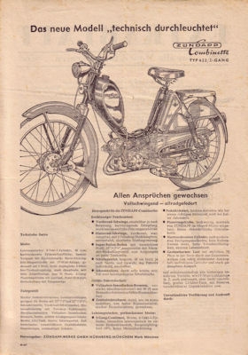 Zündapp Combinette Extrablatt 1956