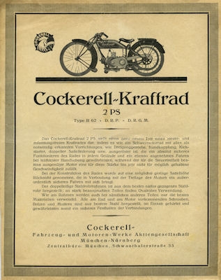 Cockerell 2 HP Kraftrad brochure ca. 1924