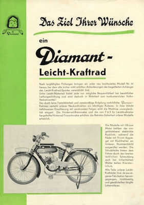 Diamant Leichtkraftrad brochure ca. 1934