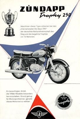 Zündapp Trophy 250 Prospekt 1958