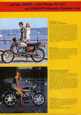 Zündapp Mopeds Mokicks Roller Programm 1978