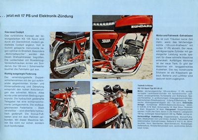 Zündapp 125 und 50ccm Motorrad Programm 1973