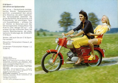 Zündapp Mofa Moped Mokick Programm 1973