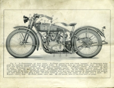 Excelsior Super X owner`s manuel 1920s