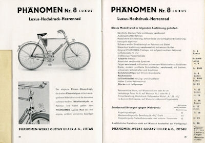 Phänomen Fahrrad und Motorrad Prospekt 1935