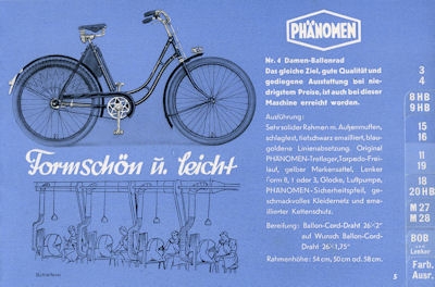 Phänomen Fahrrad und Motorrad Prospekt 1937