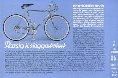 Phänomen Fahrrad und Motorrad Prospekt 1937