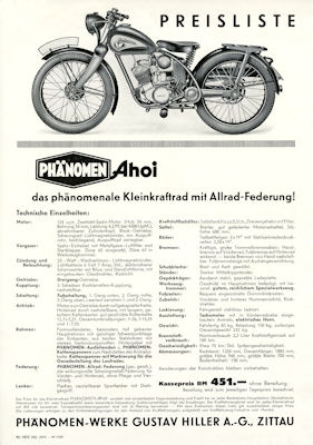 Phänomen Ahoi brochure 1940