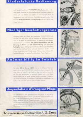 Phänomen Krafträder Prospekt 1936