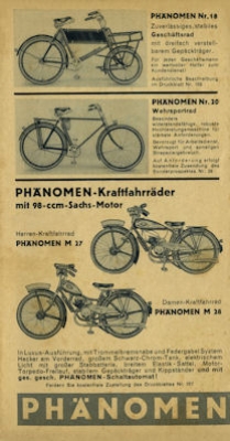 Phänomen Fahrrad Prospekt 1935