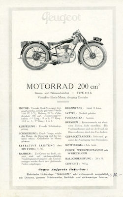 Peugeot Programm 1929