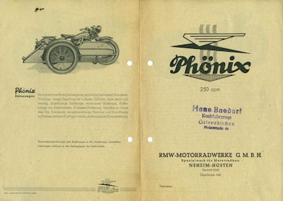 Phönix 250 brochure 1940/49