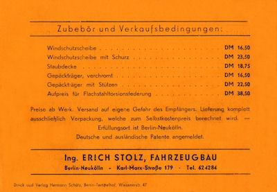 Stolz Programm 1950er Jahre