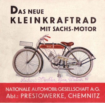 Presto Kleinkraftrad brochure ca. 1931