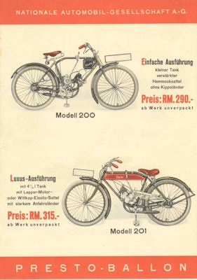 Presto Kleinkraftrad brochure ca. 1931