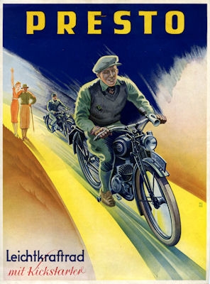 Presto motorcycle brochure ca. 1939