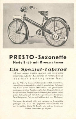 Presto Saxonette brochure ca. 1939