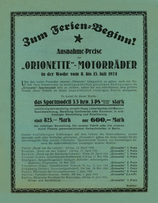 Orionette Programm 7.1924