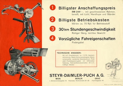 Puch Styriette Prospekt 7.1938