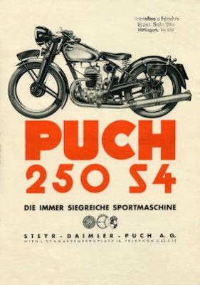 Puch 250 S 4 brochure 1938