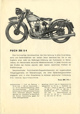 Puch program ca. 1938