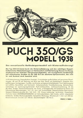 Puch 350/GS brochure 1938