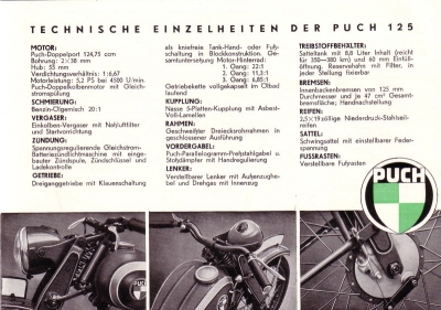 Puch 125 ccm Prospekt 8.1940