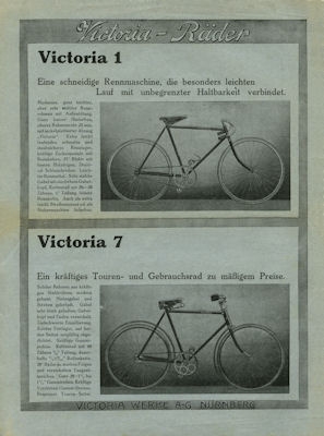 Victoria Fahrrad Programm 1912