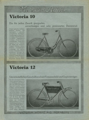 Victoria Fahrrad Programm 1912