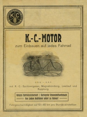 KC Fahrrad Einbau Motoren Prospekt ca. 1922