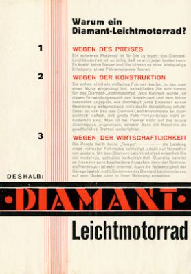 Diamant Motorcycle brochure 1930