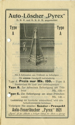 Phylax Feuerlöscher Prospekt 1921