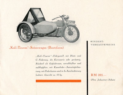 Kali sidecar brochure 1928