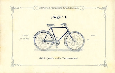 Aegir Fahrrad Programm 1903