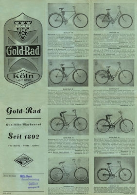 Goldrad bicycle and motorcycle brochure 1939