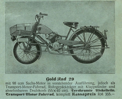 Goldrad Fahrrad und Motor-Fahrrad Prospekt 1939