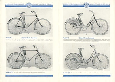 Presto Fahrrad Programm ca. 1930