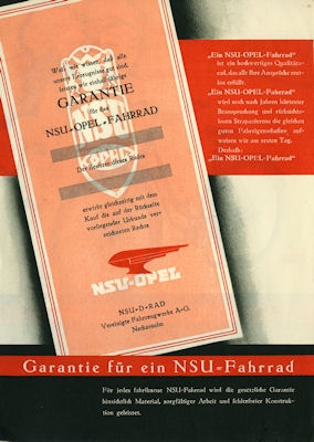 NSU Fahrrad Prospekt 1937