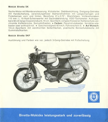 Rabeneick Fahrrad und Motorrad Prospekt 9.1962