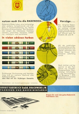Rabeneick Fahrrad Programm 1962