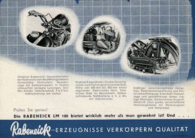 Rabeneick LM 100 brochure ca. 1949