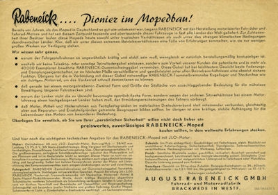 Rabeneick Moped Prospekt 3.1954