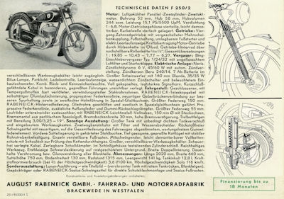 Rabeneick F 250/1 Prospekt 4.1953