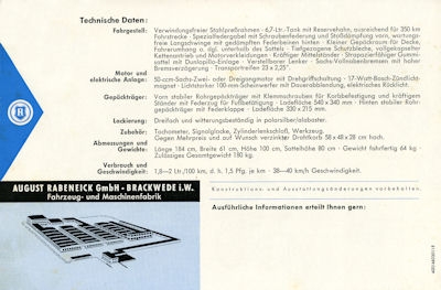 Rabeneick Lastboy Moped Prospekt 1960