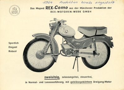 Rex Moped Como Prospekt ca.1963