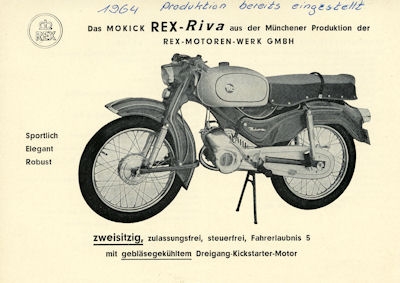 Rex Moped Silber-Rex brochure ca.1963