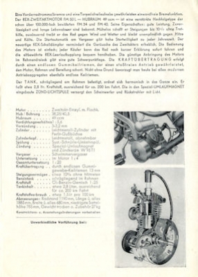 Rex EKB Fahrrad mit Hilfsmotor Prospekt 1953