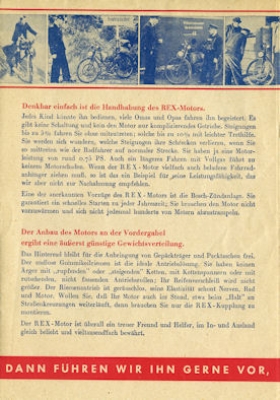 Rex Fahrradmotor Prospekt ca. 1951